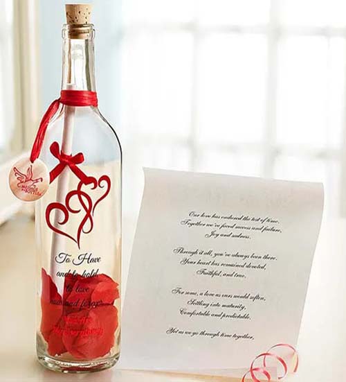 40th Anniversary Gifts - personalized message in a bottle