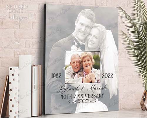 40th Anniversary Gifts - then and now custom photo