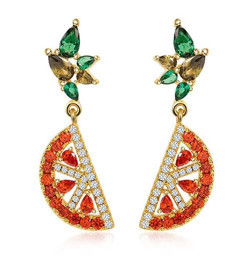 4th Anniversary Gifts: Sweet Orange Earrings