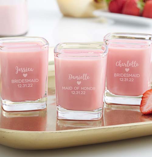 Bridesmaid Gifts - Custom Etched Shot Glasses