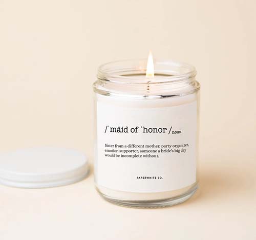 maid of honor candle