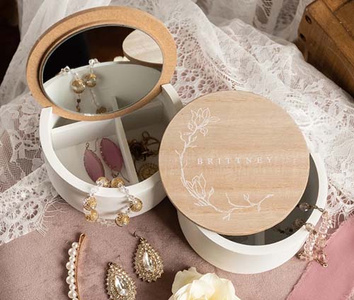 Bridesmaid Gifts -Wooden Jewelry Boxes