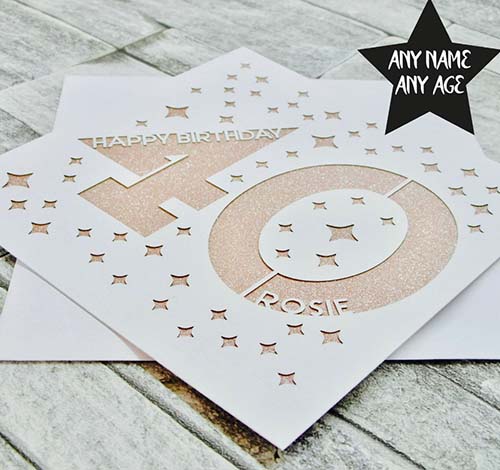 40th Birthday Wishes - Rose Gold Card