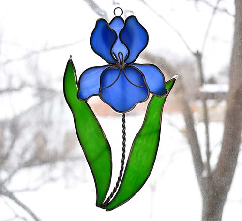 blue iris suncatcher