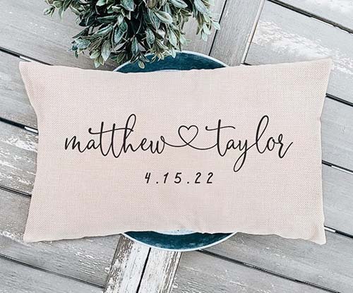 established date pillow