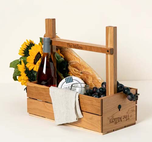 45th Anniversary Gifts: Picnic Table Wine Carrier