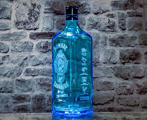 45th Anniversary Gifts: sapphire gin bottle
