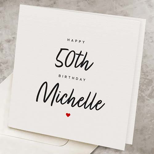 50th Birthday Wishes - Minimal Cards