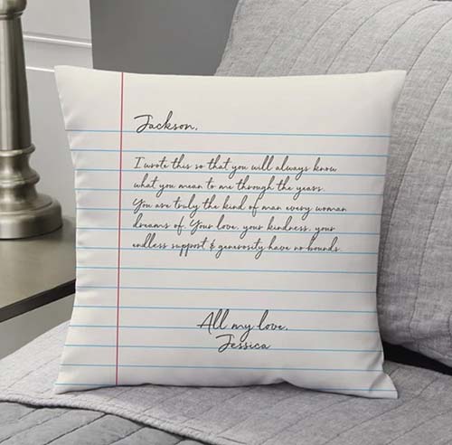 personalized message pillow