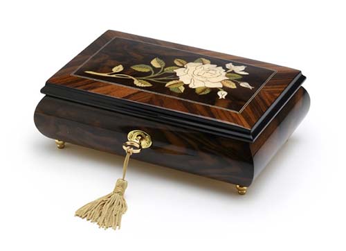 rose inlay music box