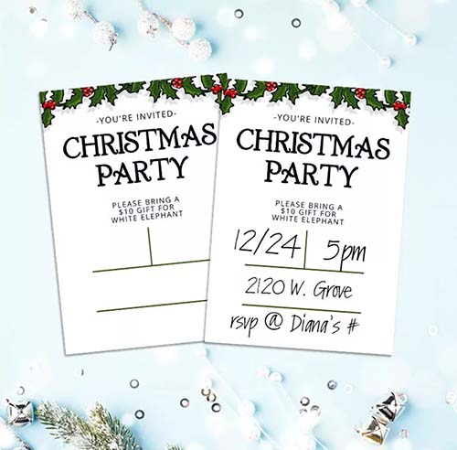 Printable Gift Exchange Invites