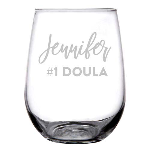 personalized wineglasses for doulas