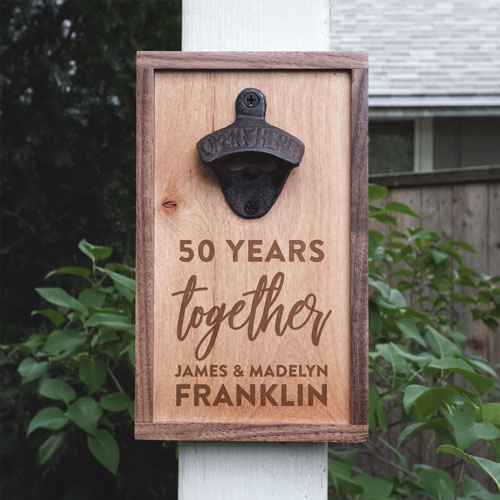 Personalized anniversary bottle openers