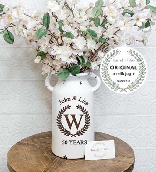 50th anniversary gifts - 50 years vase