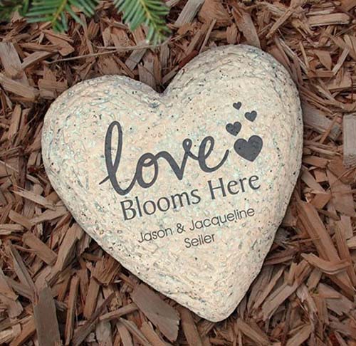 50th anniversary gifts - Love blooms here garden stone