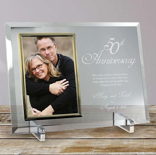 50th anniversary gifts - glass anniversary frame