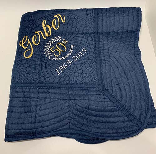 50th anniversary gifts - monogrammed anniversary blanket