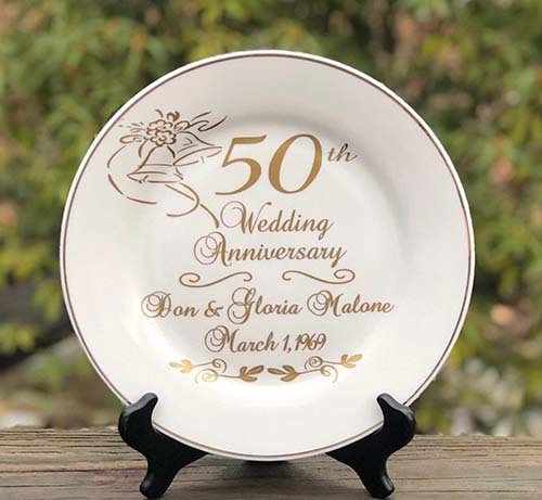 50th anniversary gifts - wedding anniversary plate