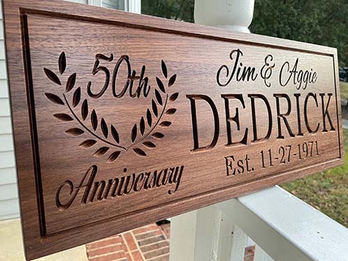 personalized carved wooden sign