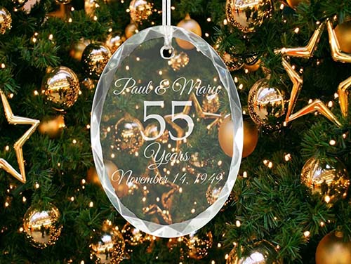 55th Anniversary Gifts - Personalized Ornaments