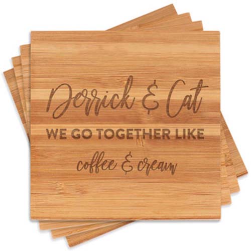 we got together - engraved coasters