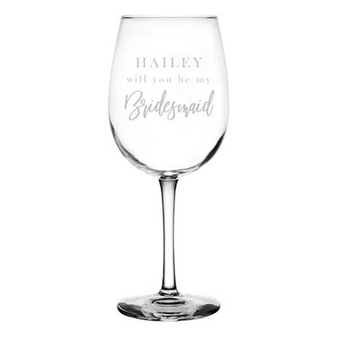 bridesmaid proposal boxes - personalized wine glass