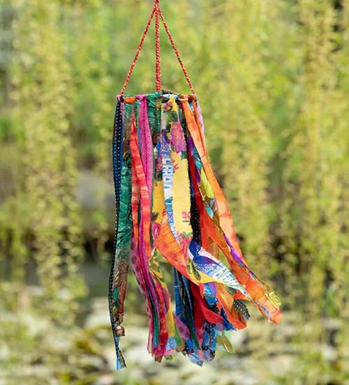 eco-friendly gifts - repurposed sari windsock