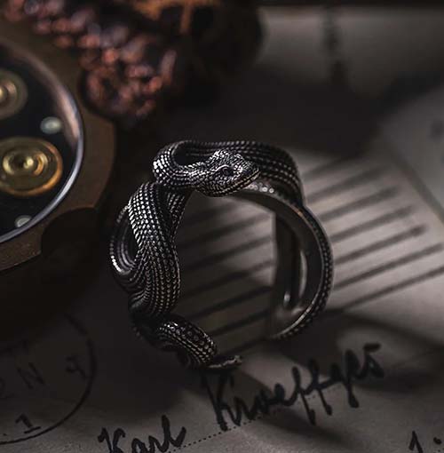 just because gifts - silver snake ring