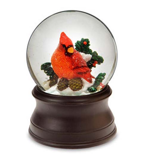 cardinal snowglobe