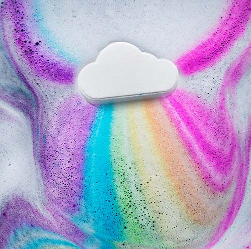 stocking stuffer ideas for women - rainbow bath bomb