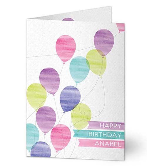 floating balloons card