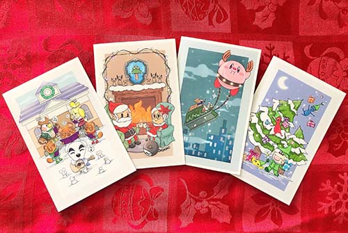 Christmas gifts for gamers - illustrated christmas cards