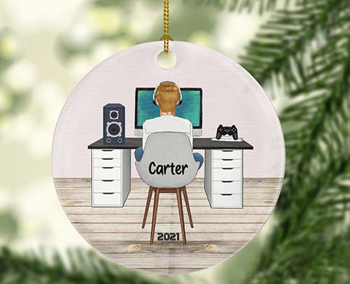 Christmas gifts for gamers - personalized gamer ornament