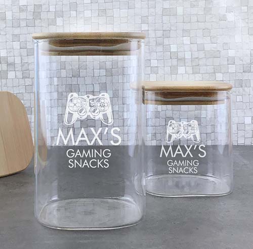 Christmas gifts for gamers - personalized gaming snacks jar