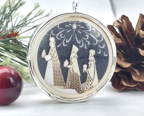 Silver Ornament: Three Wise Men Gifts