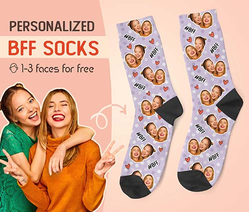 cute friendship face socks
