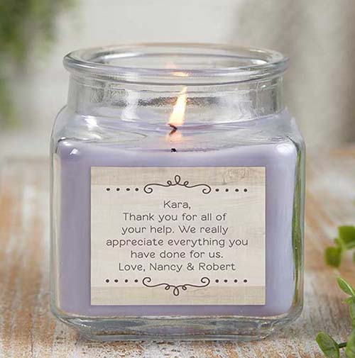 personalized thank you candle