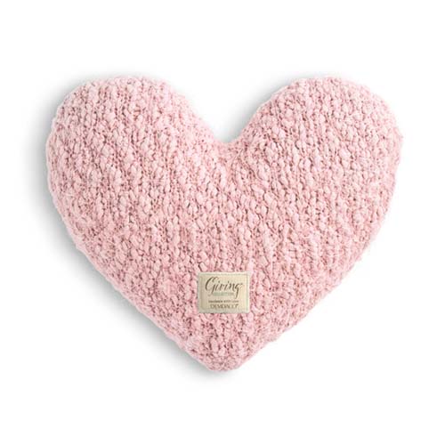 weighted pink heart pillow