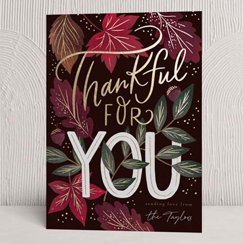 personalized thankful for you fall card