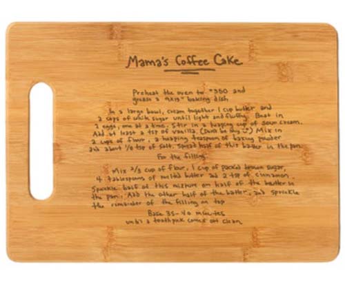 personalized recipe cutting board