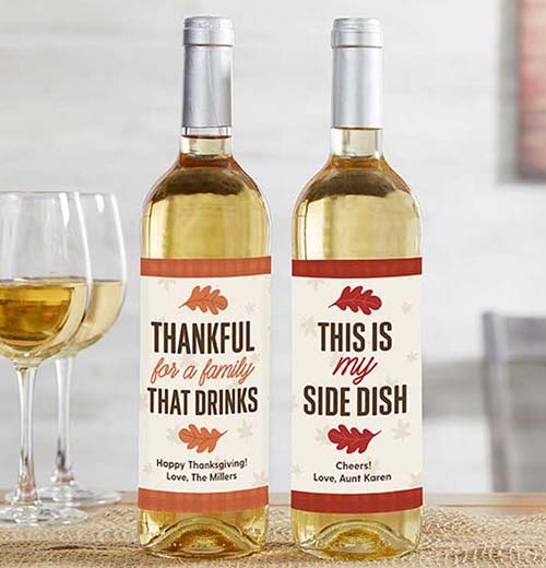 personalized thanksgiving wine labels