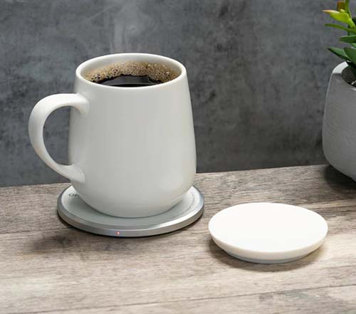 self-heating ceramic mug