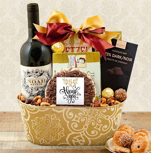 thank you red wine gift basket