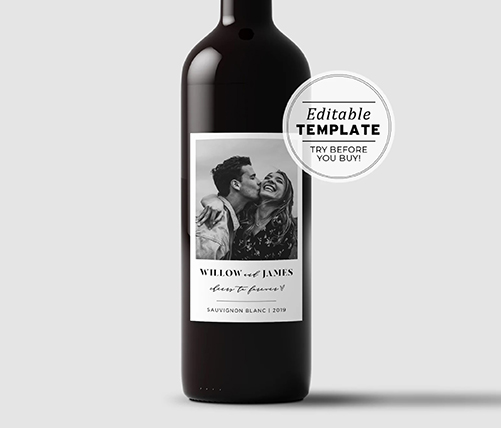 Anniversary Wine Bottle Label