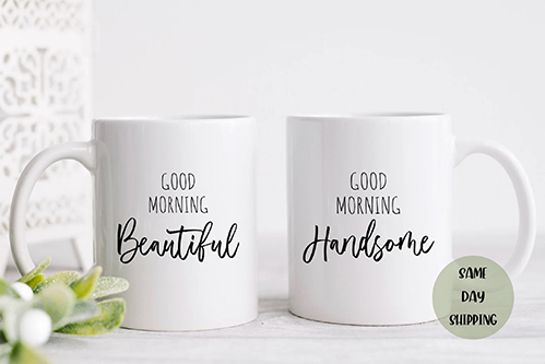70th anniversary gifts- Good Morning Anniversary Mugs