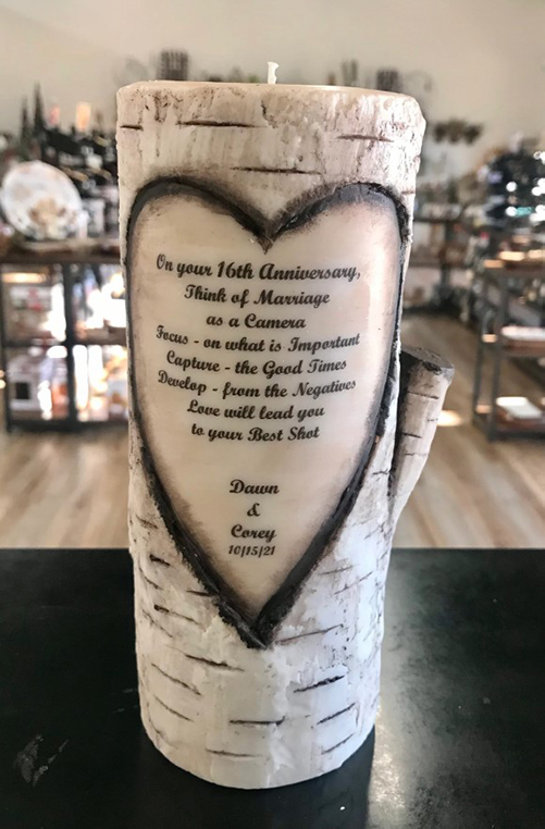 Personalized Oak Candle