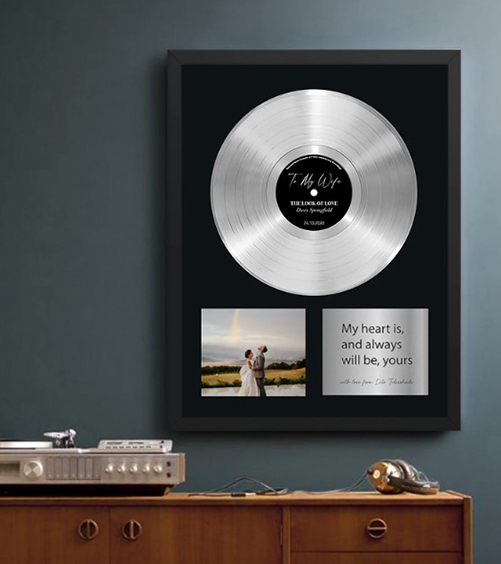 70th anniversary gifts- Personalized Your Song Platinum Wall Art