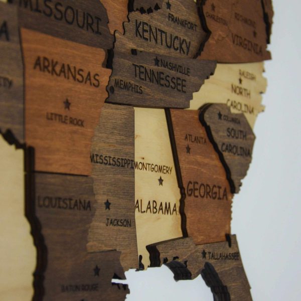 Gifts for truckers Multilayered wooden map.