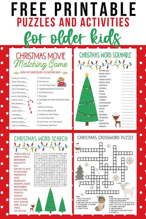 Printable Holiday Games & Christmas Activities