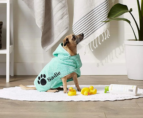 embroidered hooded towel for pups